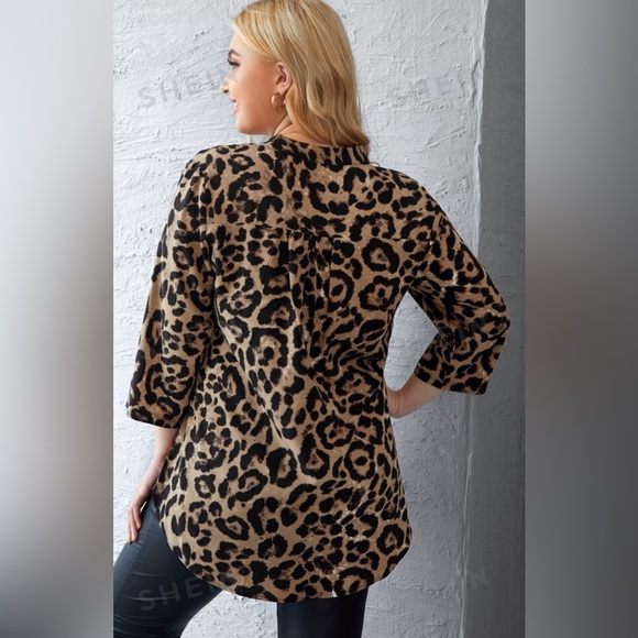 Plus SHEIN Leopard Blouse - Picture 6 of 7